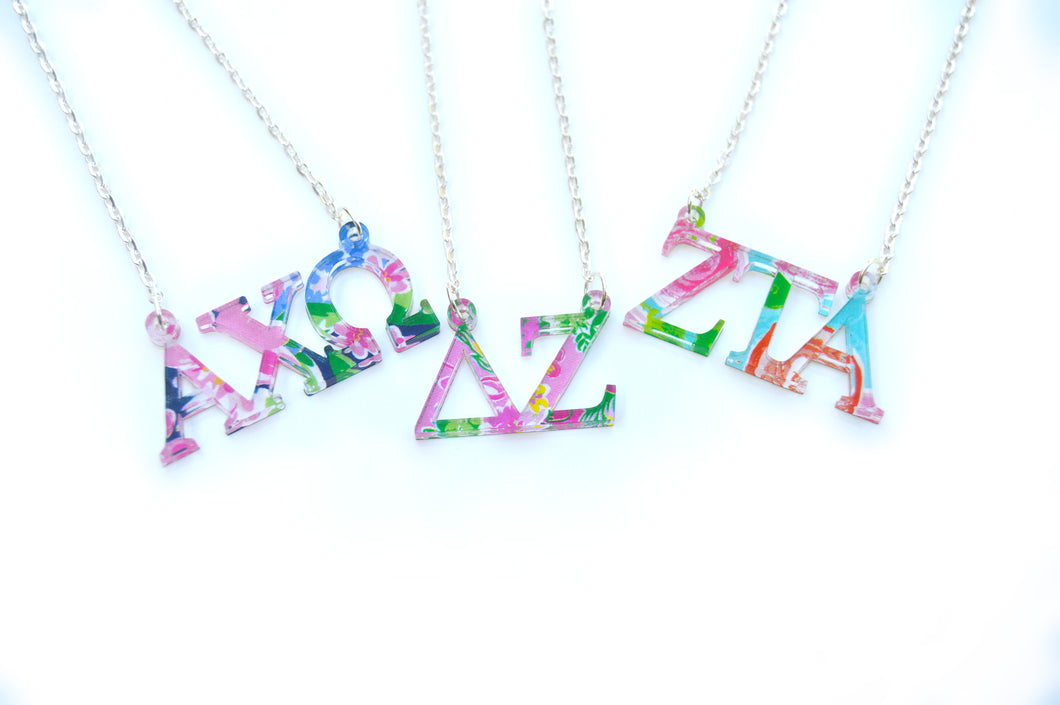 Greek Letters Floating Necklace